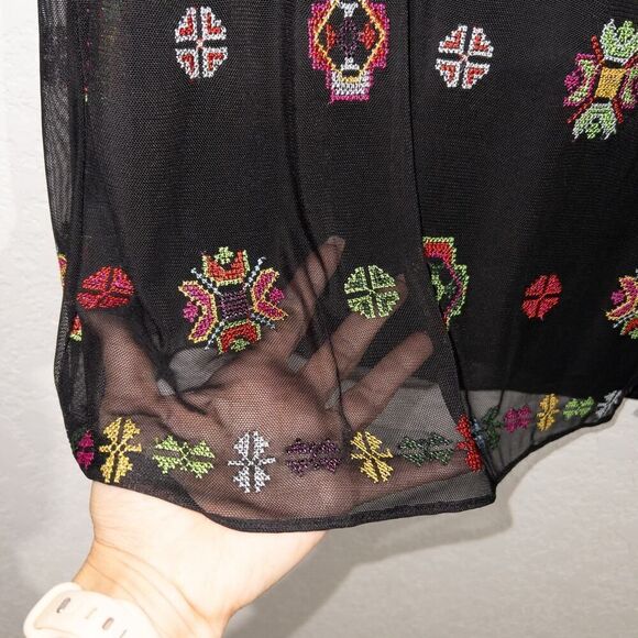 NWT Desigual Black Embroidered Shift Dress Size 46 / 12 US - Picture 3 of 11